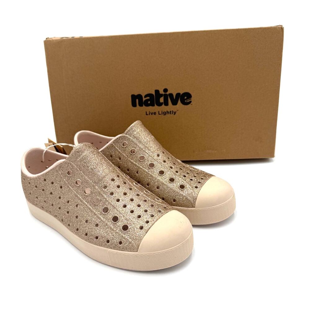 NEW Native Jefferson Bio-Bling Child Shoes - Rock Salt Bling - J2 (little kid 2)